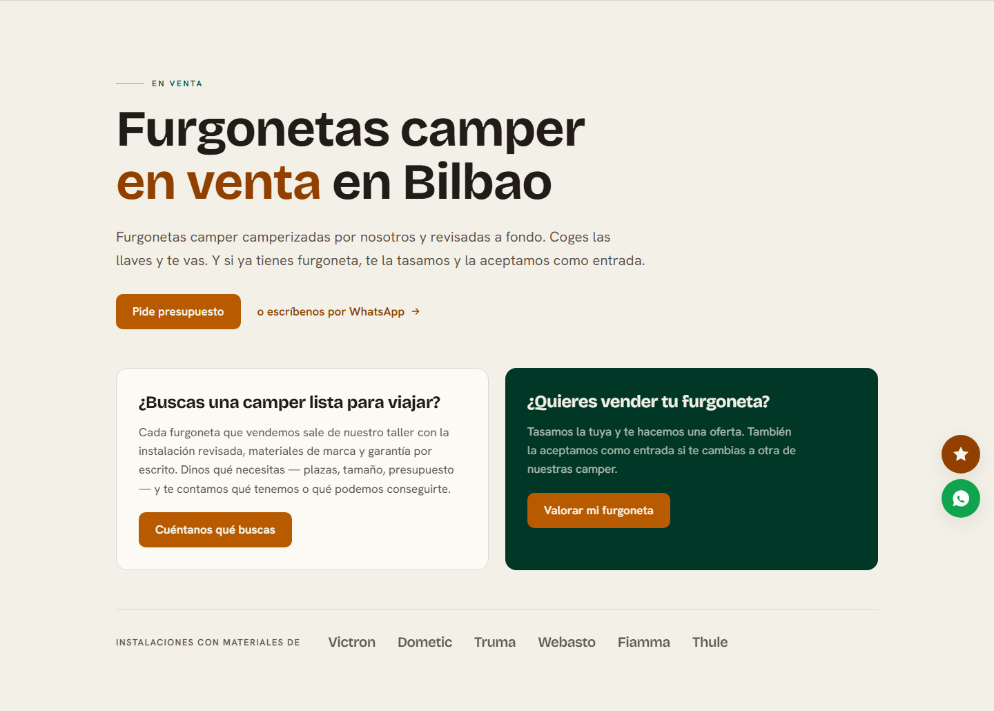 Captura de la página En venta actual